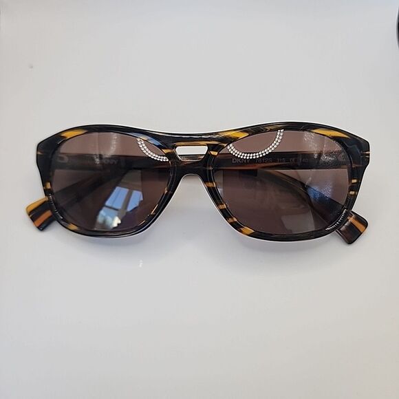 DKNY 7812S 315 52-17-140 Sunglasses Frame Brown Striped Aviator Pilot Retro - Picture 2 of 6